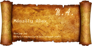Mészöly Alex névjegykártya