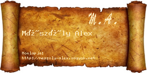 Mészöly Alex névjegykártya